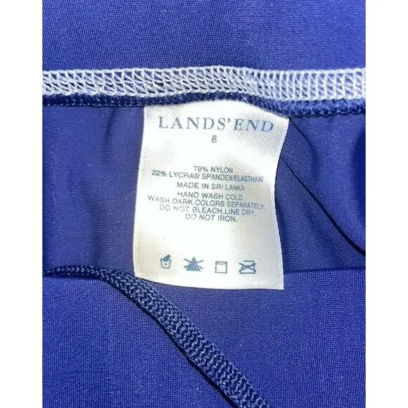 Lands End Women’s Tankini Set 8 Navy Blue Cross Back Modest Preppy Athletic - Picture 5 of 13